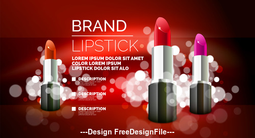 Various Lipstick cosmetic advertising background vector