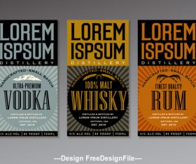 Various alcohol labels vector