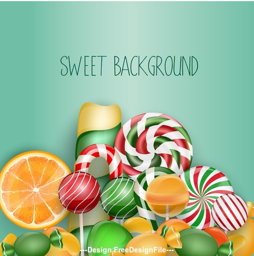 Various colorful candy background illustration vector