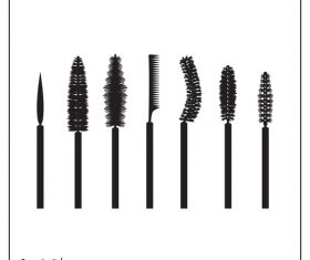 Various function mascara brushes vector