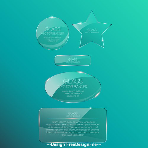 Various glass banners vector