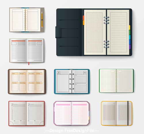 Various notebooks vector 02