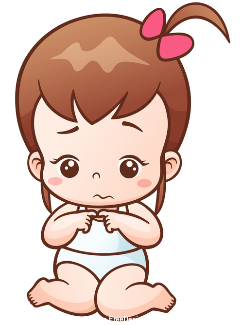 Vector Illustration of Cartoon Cute Baby free download