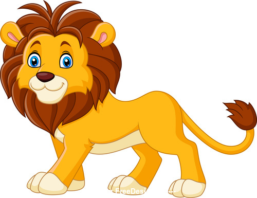 Vector cartoon lion free download