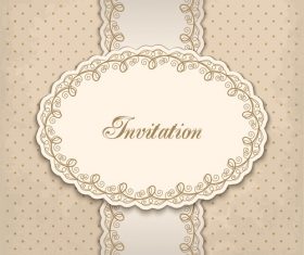 Vintage invitation lacy damask decoration 01