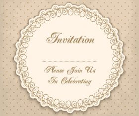 Vintage invitation lacy damask decoration 02