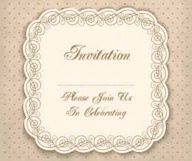 Vintage invitation lacy damask decoration 03