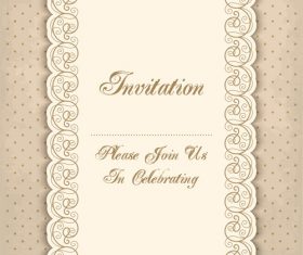 Vintage invitation lacy damask decoration 04