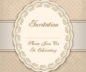 Vintage invitation lacy damask decoration 05