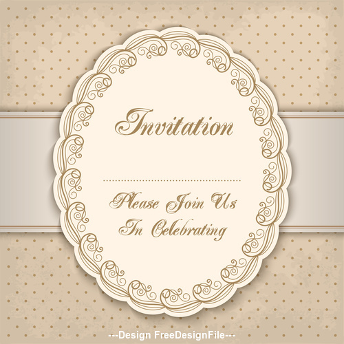 Vintage invitation lacy damask decoration 05