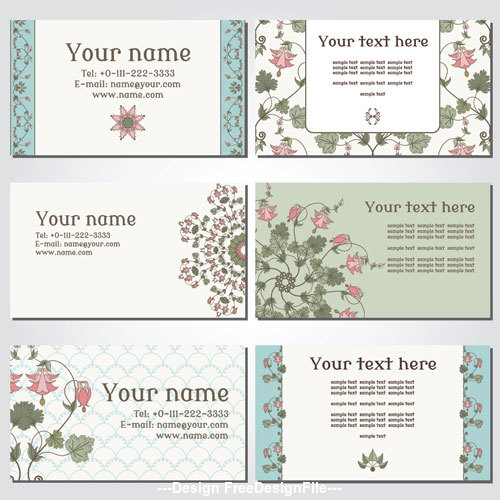 Vintage pattern template cards vector