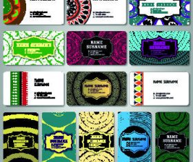 Vintage template color cards vector