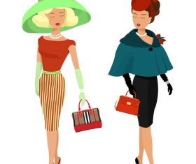 Watercolor elegant lady vector