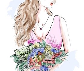 Watercolor painting elf vector