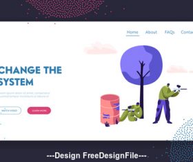 Website page isometric vector illustration change the system