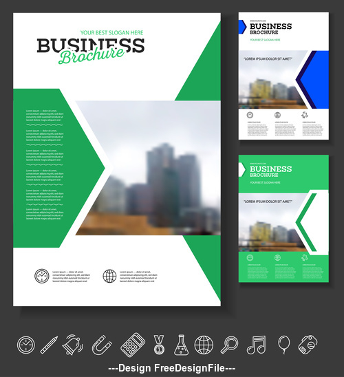 White Green Brochure cover design vector