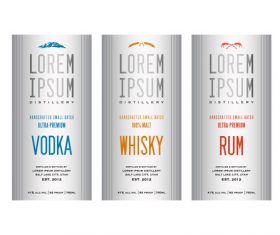 White background Liquor labels vector