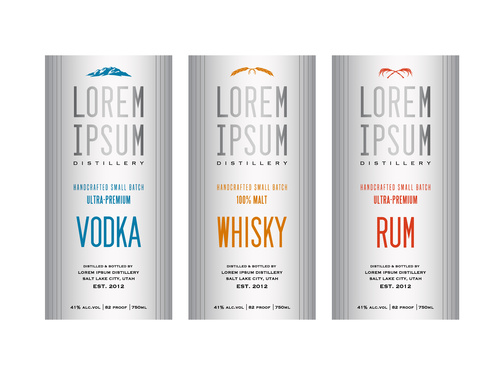 White background Liquor labels vector