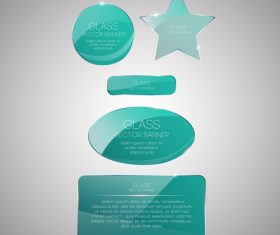 White background glass banner vector