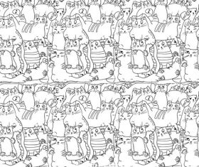 White cat seamless background pattern vector