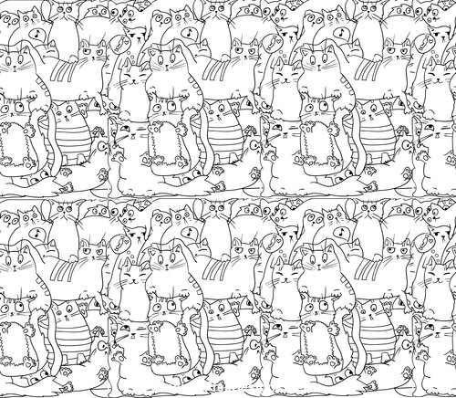 White cat seamless background pattern vector