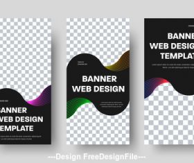 White square black stripes web banners vector