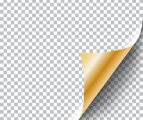 White squared paper yellow curly page corner vector.