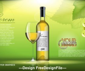 White wine advertising vector