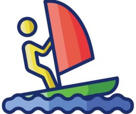 Windsurfing cartoon vector