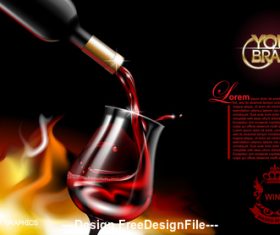 Wine advertisement vector