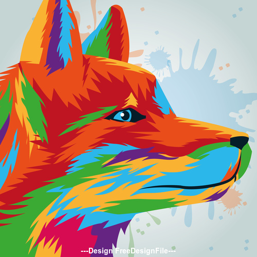 Wolf watercolor illustration vector