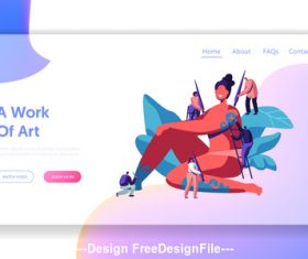 Work of art flat banner vector