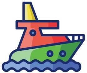 Yacht cartoon vector