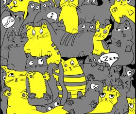 White cat seamless background pattern vector