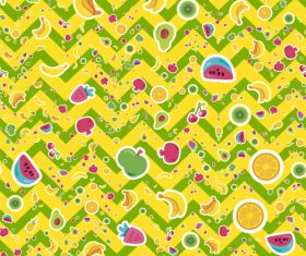 Yellow background and fruit decoration vector