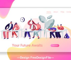 Your future awaits flat banner vector