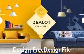 Zealot Furniture Store Facebook Cover PSD Template