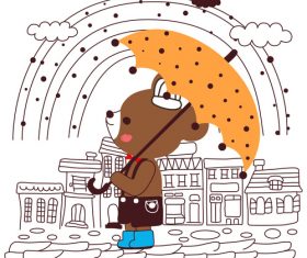 bear waiting for love vector