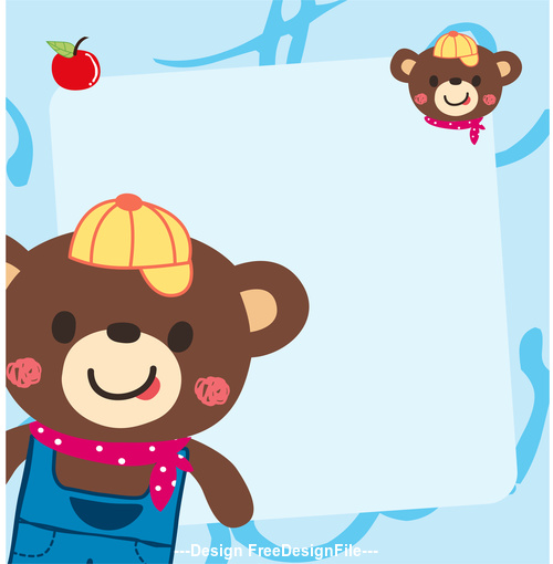 bear with cute background vector