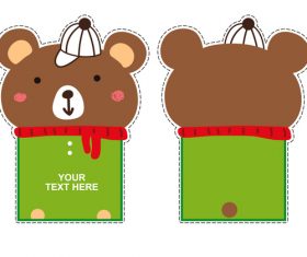 bear with hat card vector