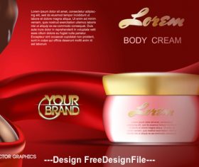body cream cosmetic ads template vector