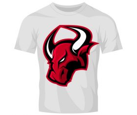 bulls head only t-shirt white vector