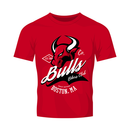 bulls t-shirt red vintage vector