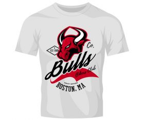 bulls t-shirt white vintage vector