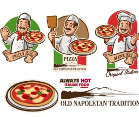 chef pizza italia vector