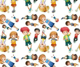 children Seamless background vector