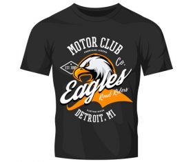 eagles t-shirt black vintage vector