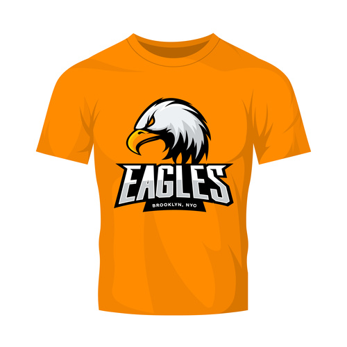 eagles t-shirt orange vector