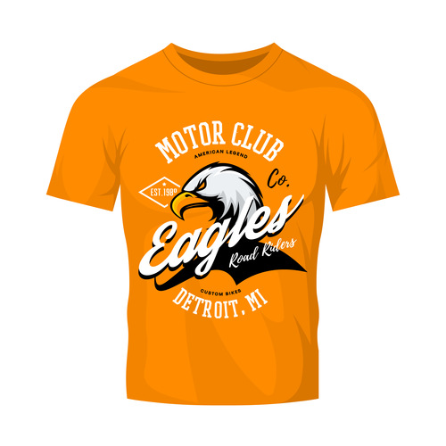 eagles t-shirt orange vintage vector