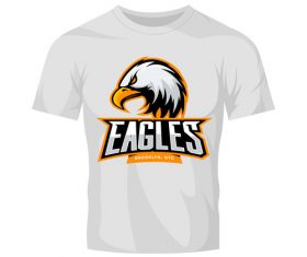 eagles t-shirt white vector